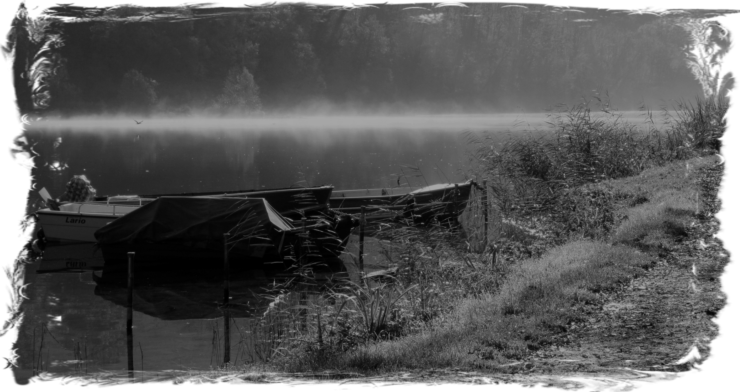 Il fascino del bianco e nero. fiume Adda